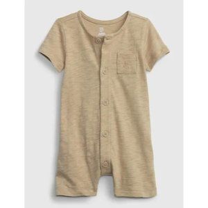 NWT GAPKids Tan Heathered Button Down Shortall